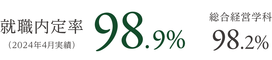 就職内定率98.9% 総合経営学科98.2%